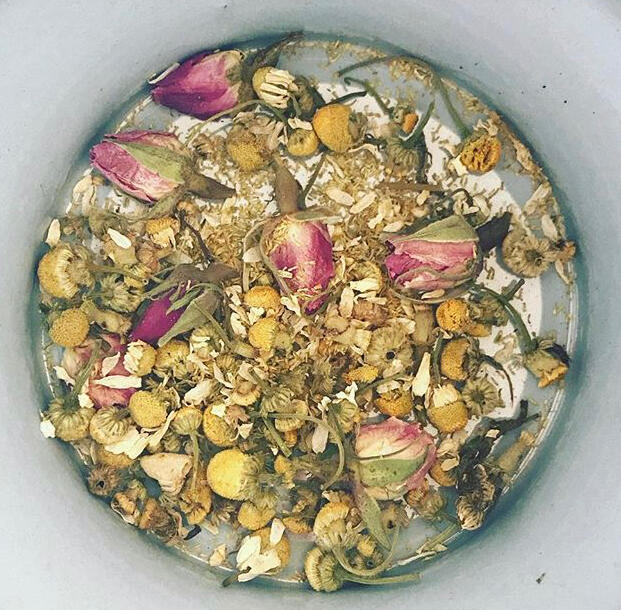 Dried roses and chamomile Dried roses and chamomile